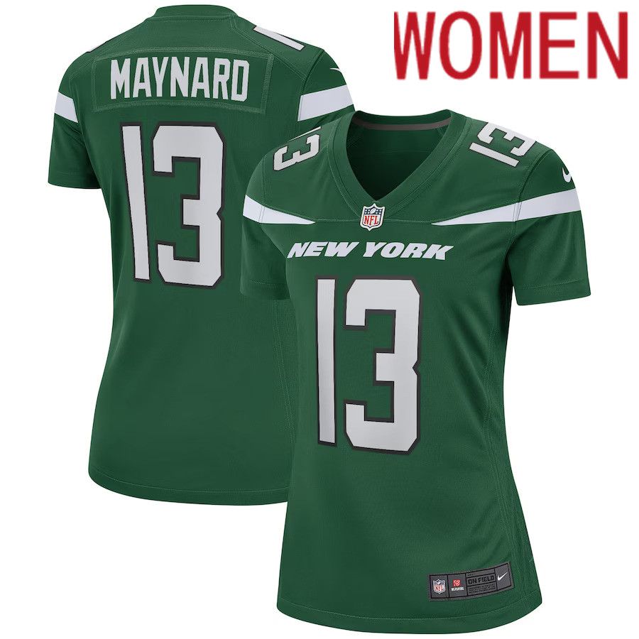 Women New York Jets 13 Don Maynard Nike Gotham Green Game Retired Player NFL Jersey